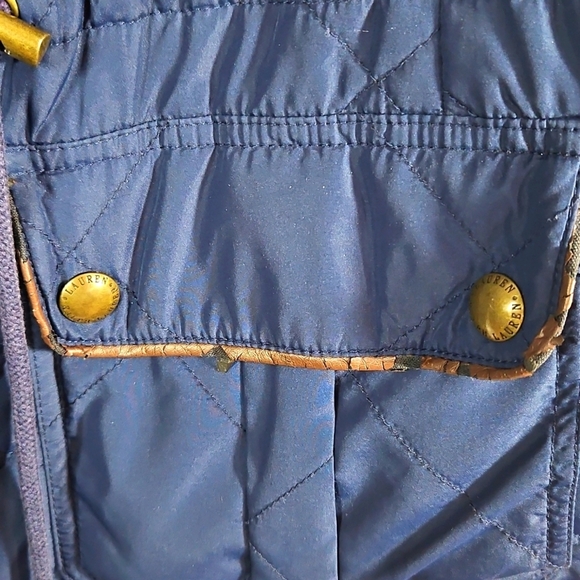 Lauren Ralph Lauren Navy Blue Quilted Vest Zip Up Snap Womens Sz 1X - Picture 7 of 8